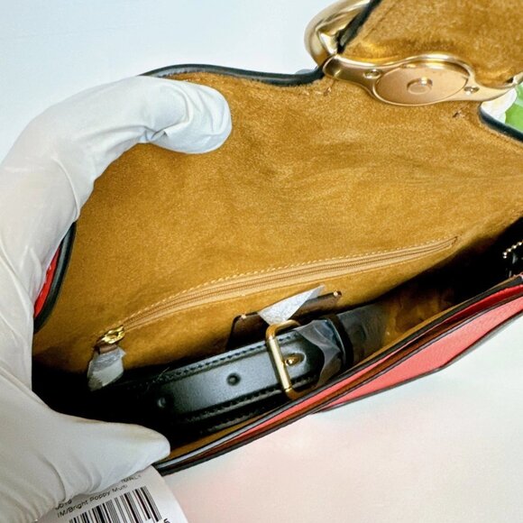 Coach 6019 Georgie Shoulder Bag In Colorblock IN Bright Poppy Multi - Picture 6 of 9